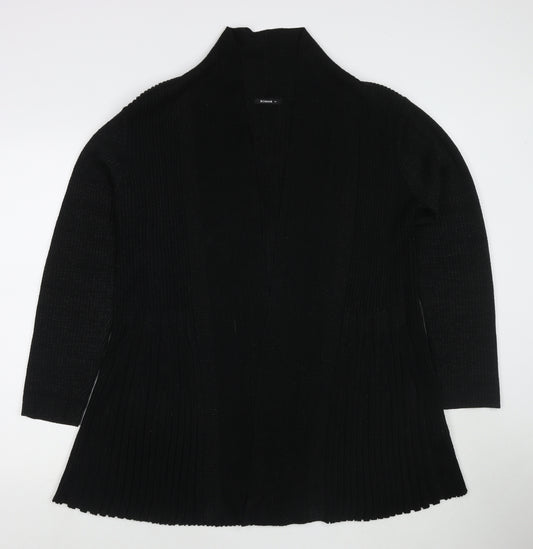 Roman Womens Black V-Neck Polyester Cape Jumper Size 14