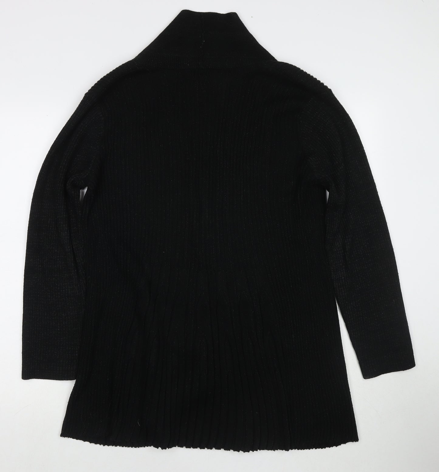 Roman Womens Black V-Neck Polyester Cape Jumper Size 14