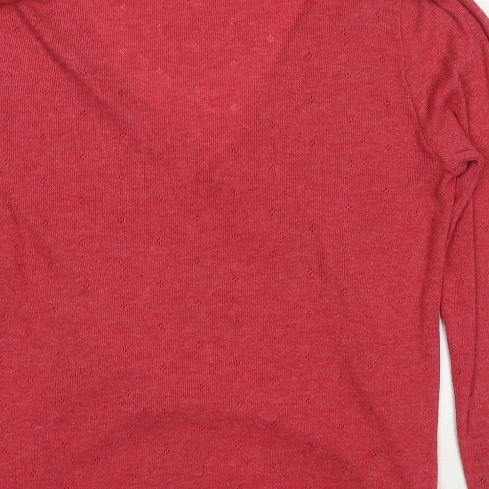 Jigsaw Womens Red V-Neck Viscose Pullover Jumper Size M