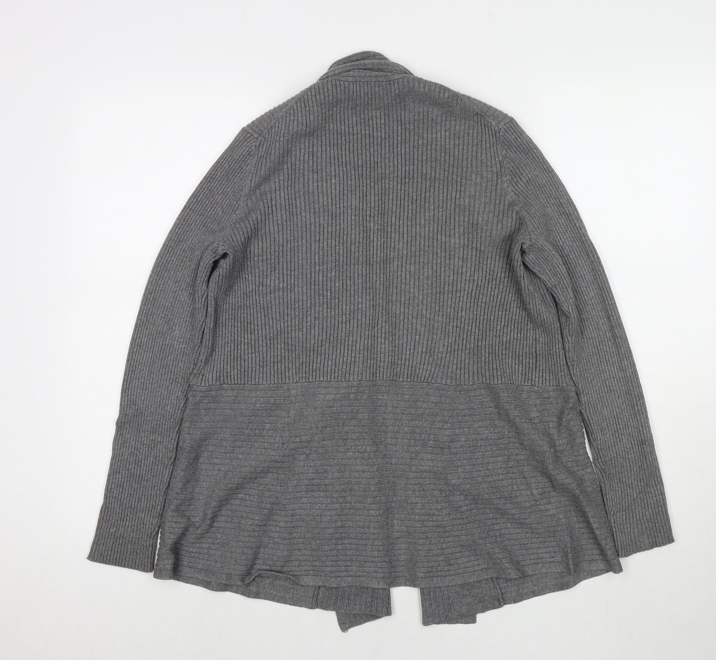 John Lewis Womens Grey Round Neck Viscose Cardigan Jumper Size 16