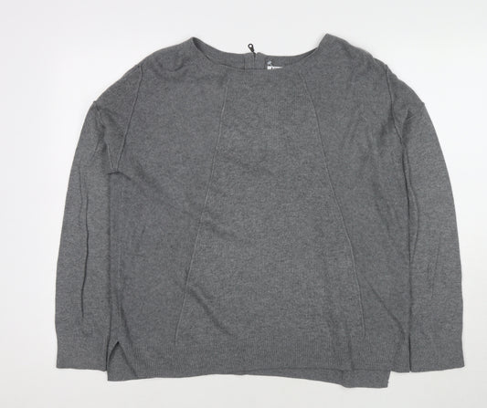 John Lewis Womens Grey Round Neck Acrylic Pullover Jumper Size S