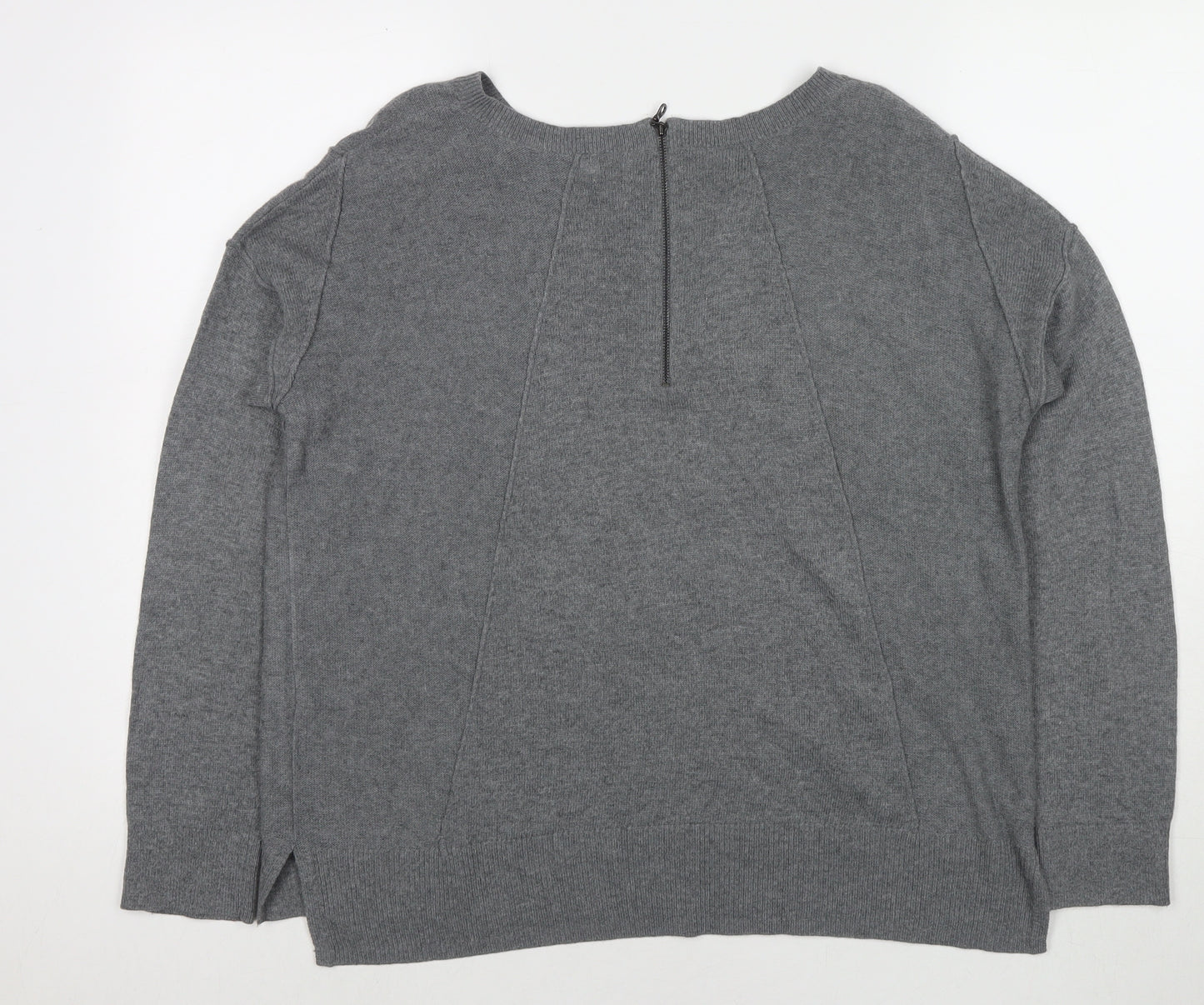 John Lewis Womens Grey Round Neck Acrylic Pullover Jumper Size S