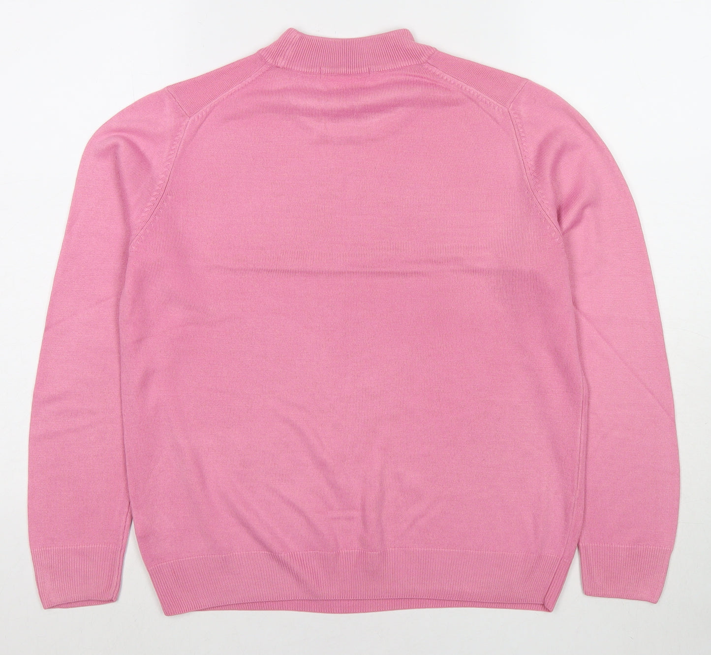 Marks and Spencer Womens Pink Round Neck Acrylic Pullover Jumper Size 16