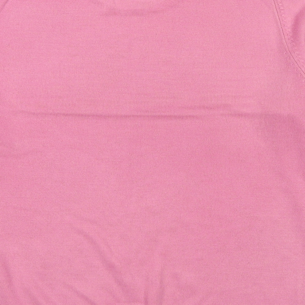 Marks and Spencer Womens Pink Round Neck Acrylic Pullover Jumper Size 16