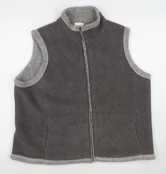 Roman Womens Grey Gilet Waistcoat Size L Zip - Size L/XL