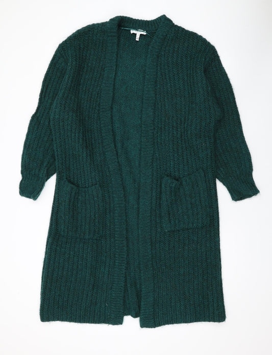 b.young Womens Green V-Neck Acrylic Cardigan Jumper Size S