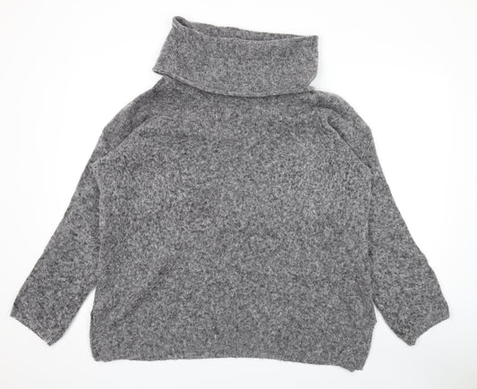 Marks and Spencer Womens Grey Roll Neck Polyamide Pullover Jumper Size XL