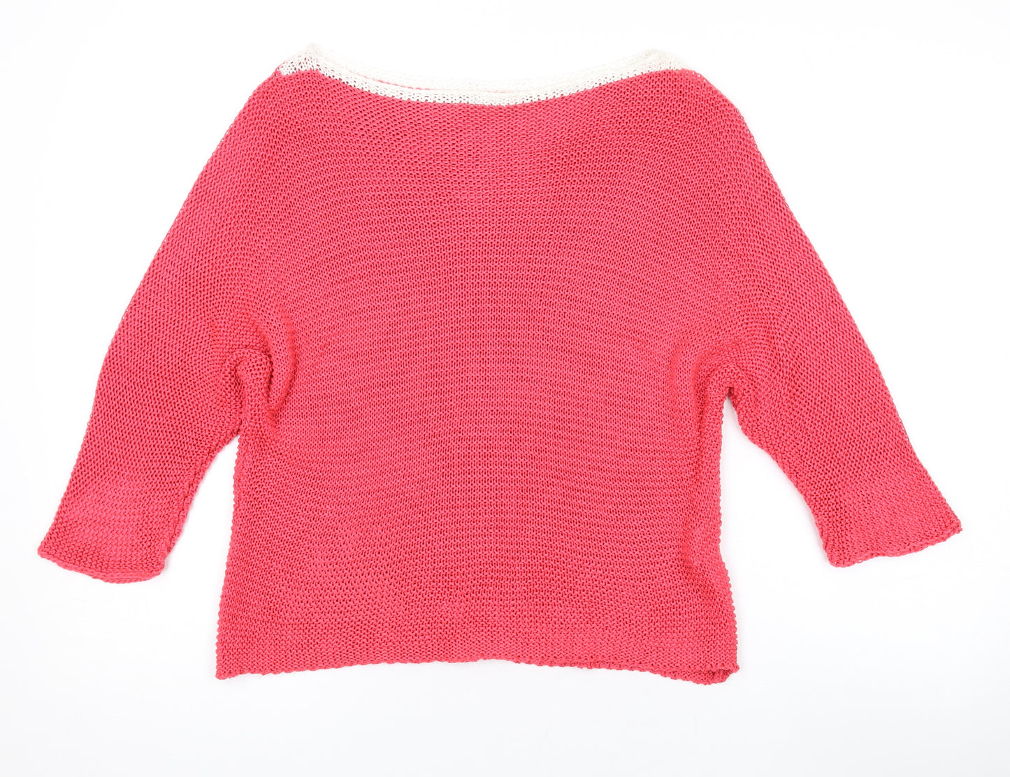 Carina Ricci Womens Pink Boat Neck Acrylic Pullover Jumper Size S