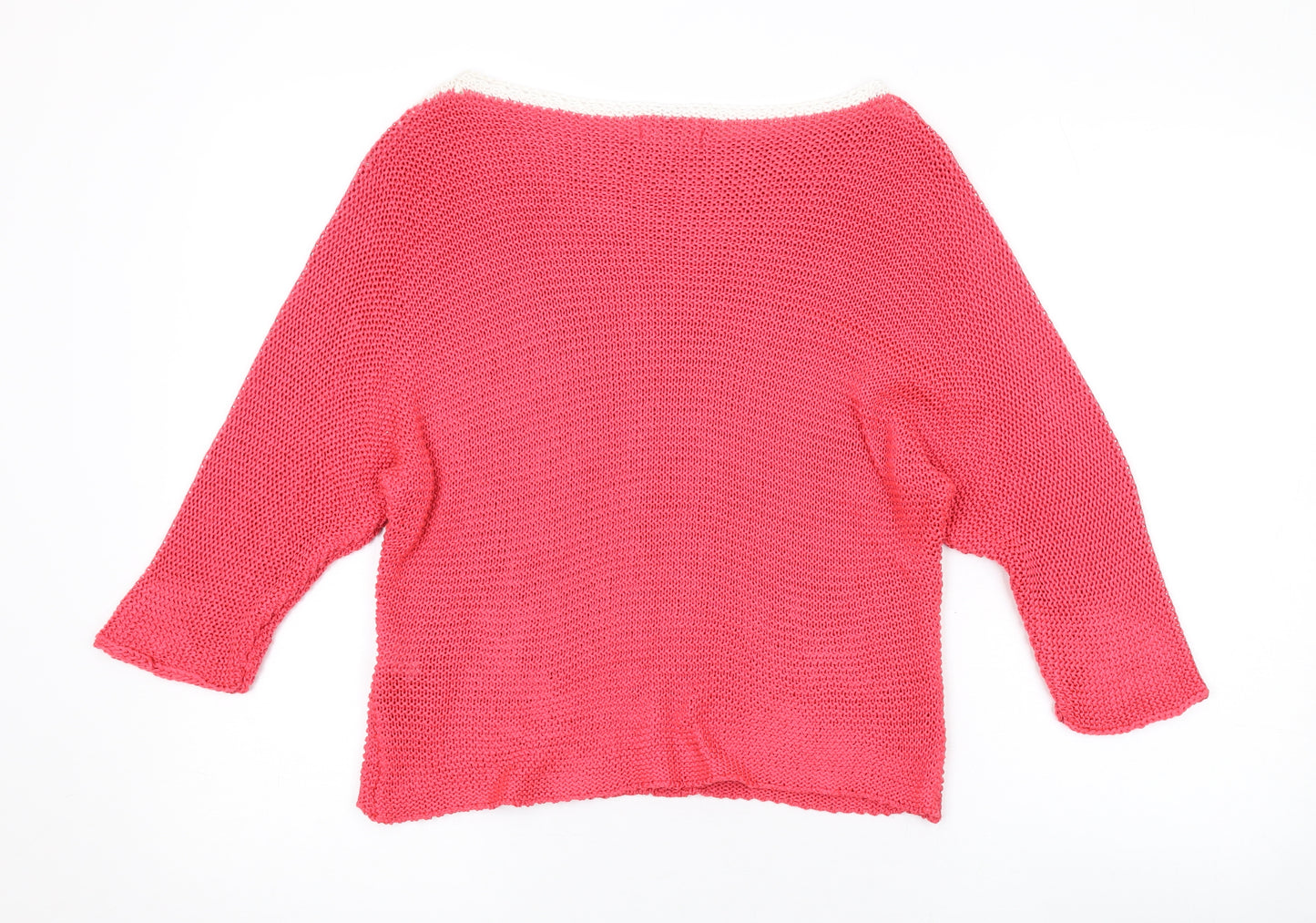 Carina Ricci Womens Pink Boat Neck Acrylic Pullover Jumper Size S