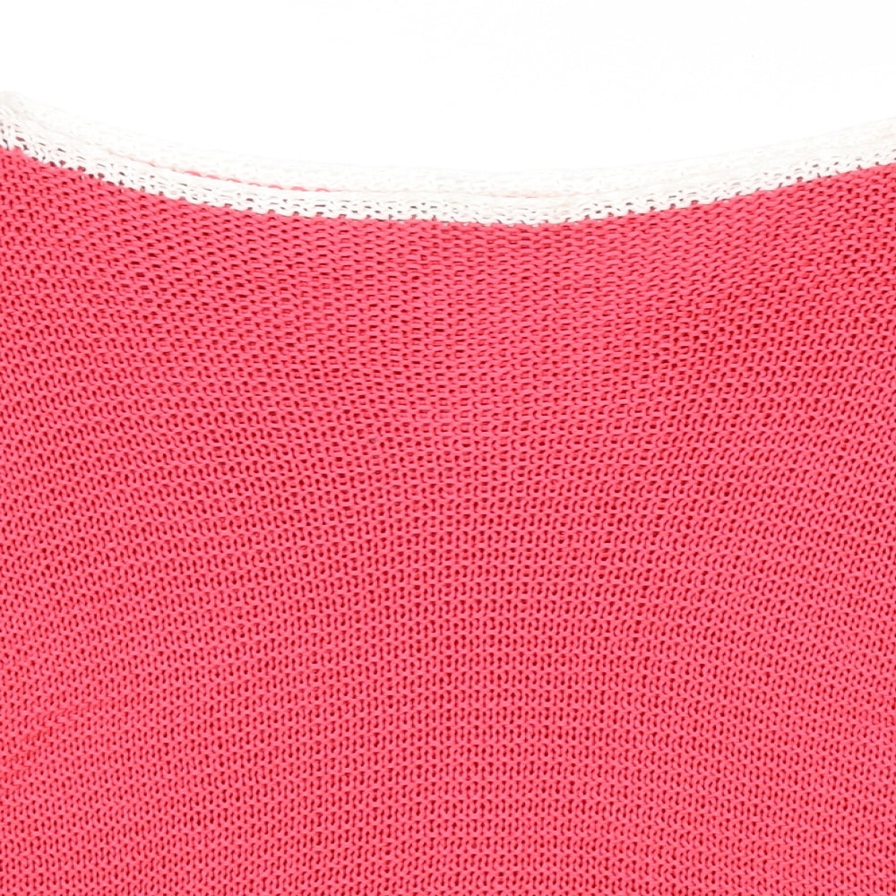 Carina Ricci Womens Pink Boat Neck Acrylic Pullover Jumper Size S