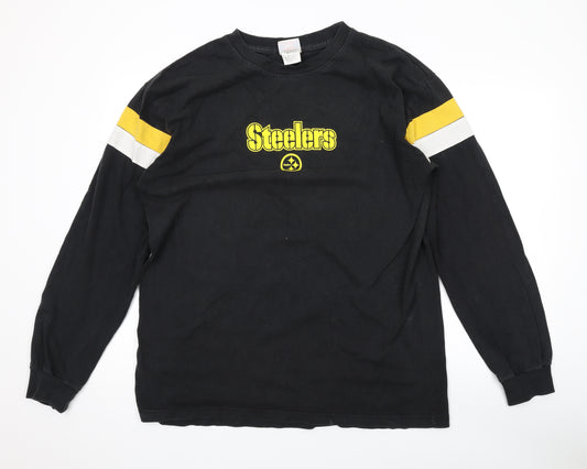 NFL Mens Black Cotton Pullover Sweatshirt Size L - Steelers