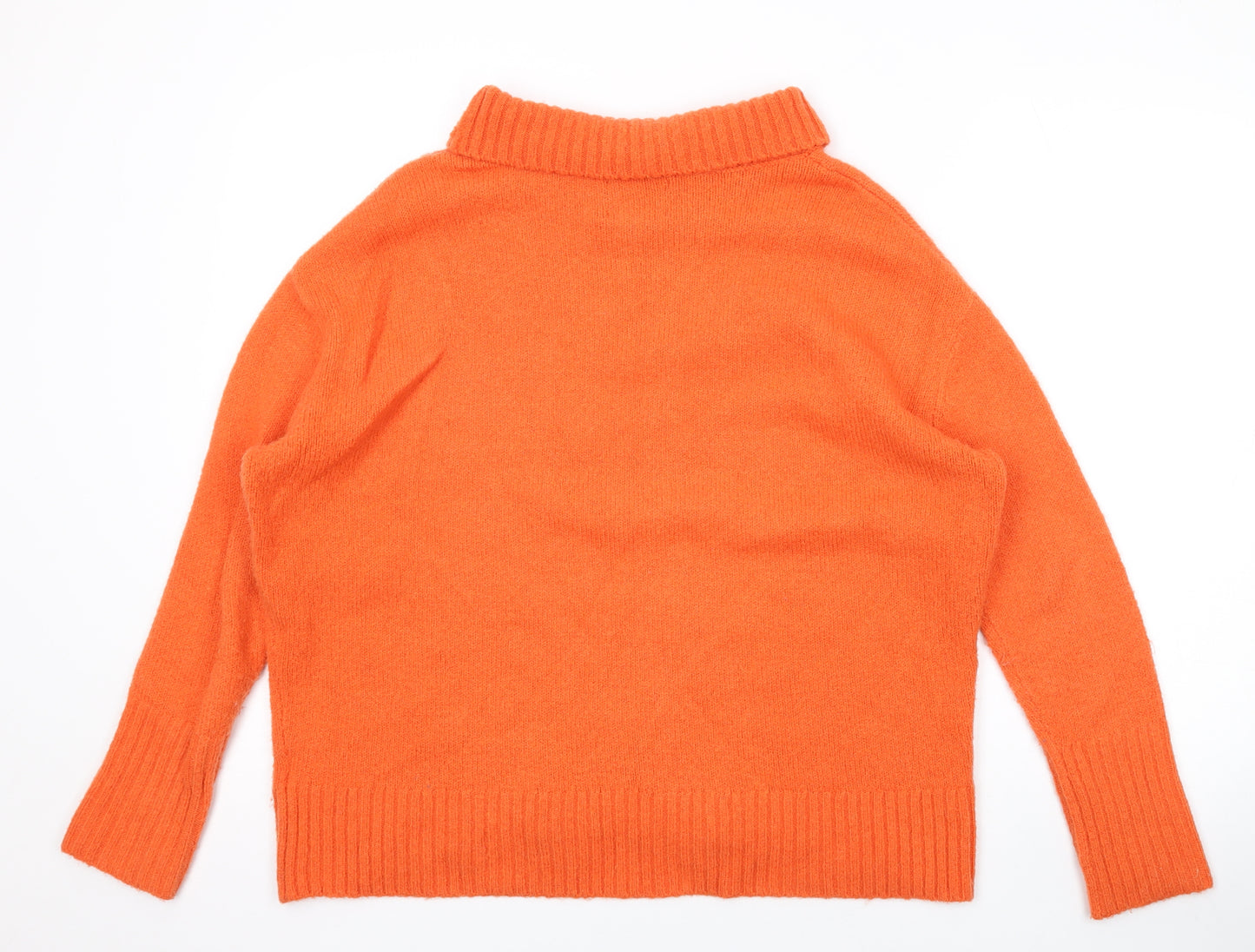 Cynthia Rowley Womens Orange Roll Neck Acrylic Pullover Jumper Size S