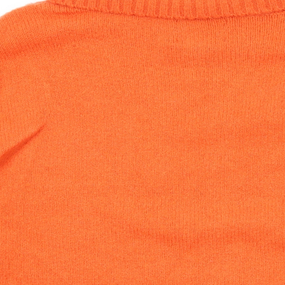 Cynthia Rowley Womens Orange Roll Neck Acrylic Pullover Jumper Size S