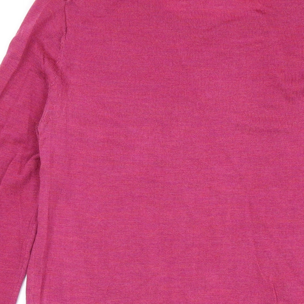 Gap Womens Pink Round Neck Wool Pullover Jumper Size S