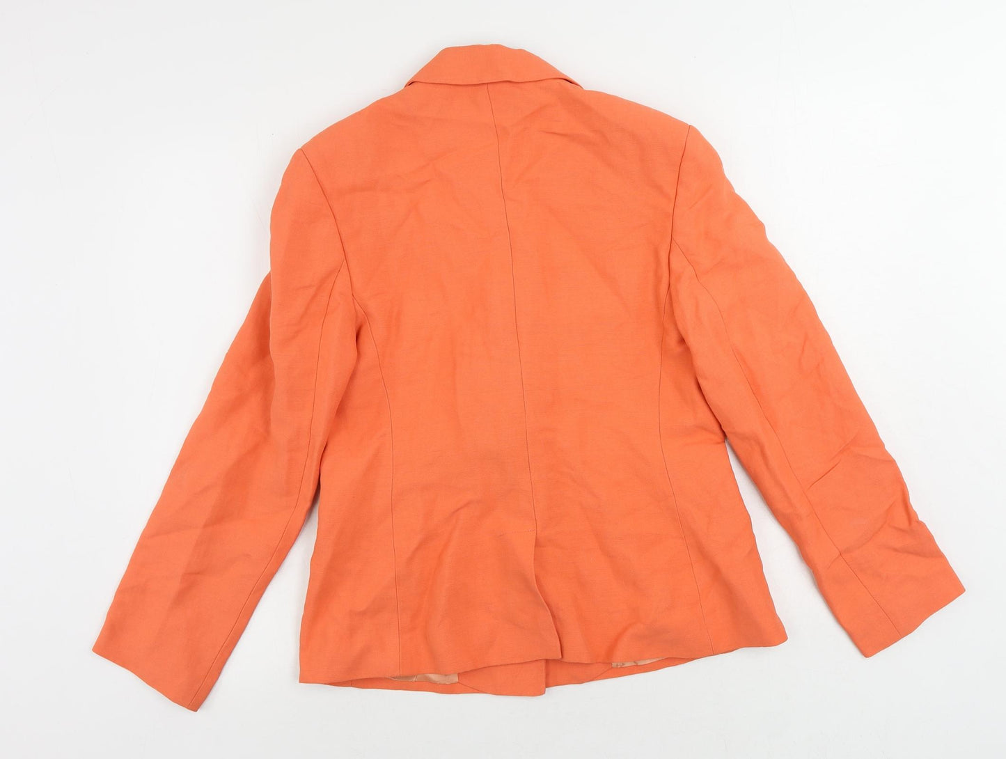 Autograph Womens Orange Jacket Blazer Size 14 Button