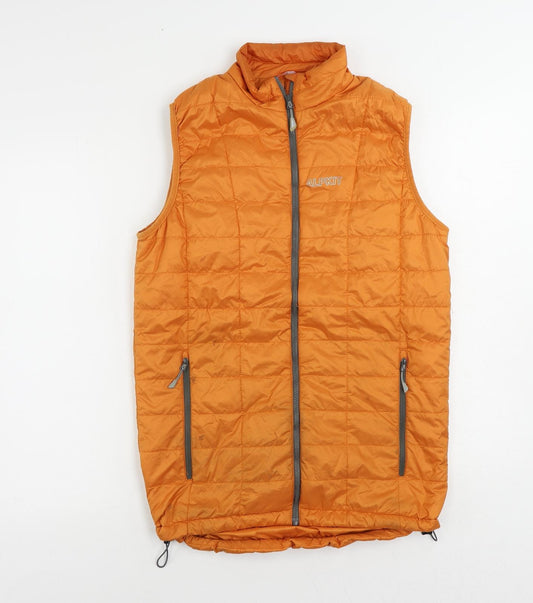 Alpkit Mens Orange Gilet Jacket Size S Zip - Zipped Pockets Logo