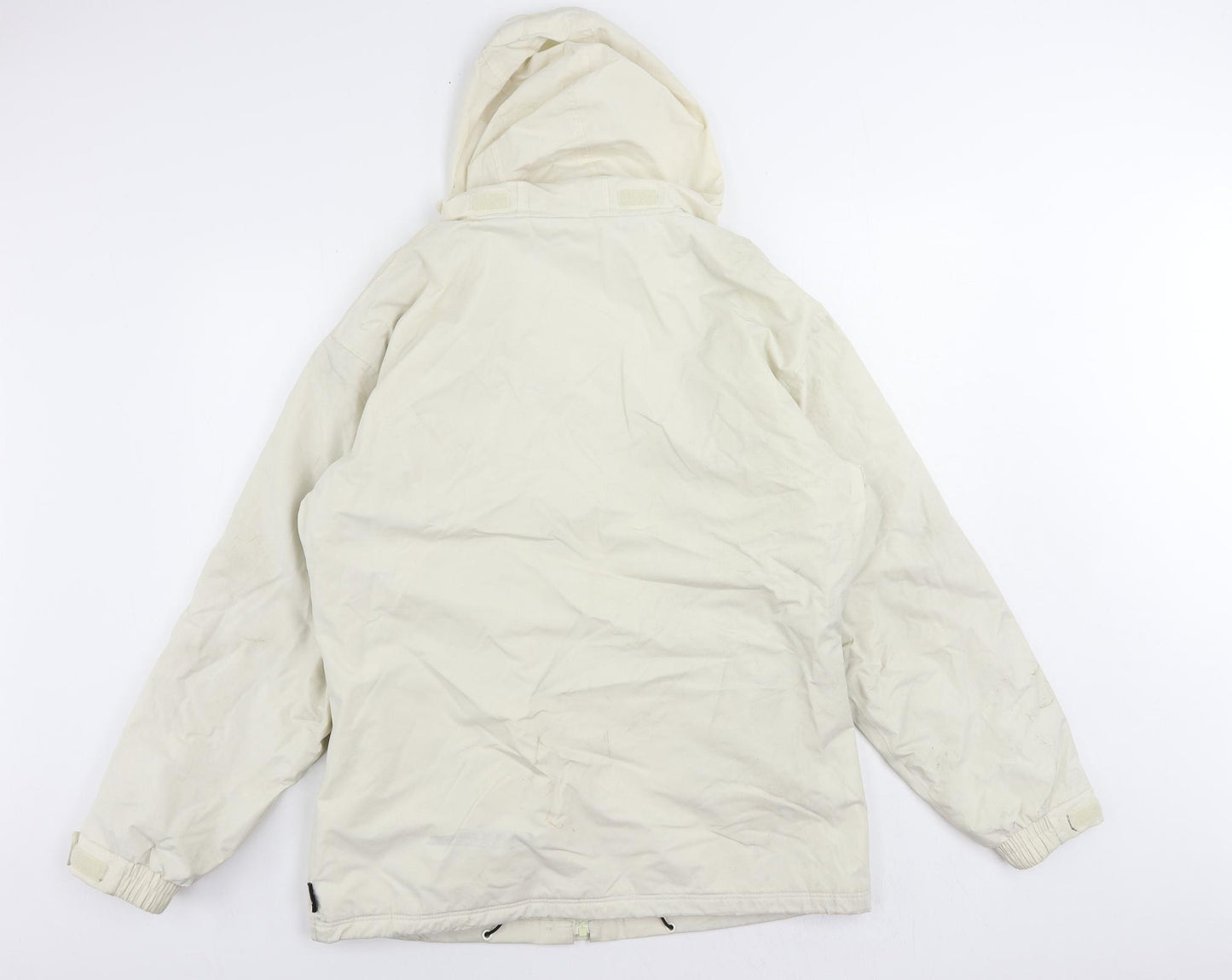 Trespass Mens Beige Windbreaker Jacket Size L Zip - Logo Hooded