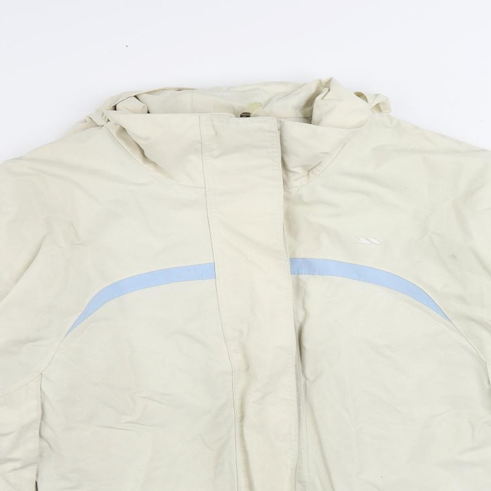 Trespass Mens Beige Windbreaker Jacket Size L Zip - Logo Hooded