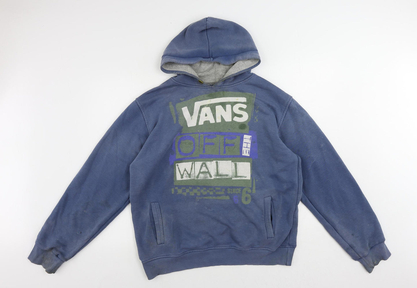 VANS Mens Blue Cotton Pullover Hoodie Size XL - Vintage