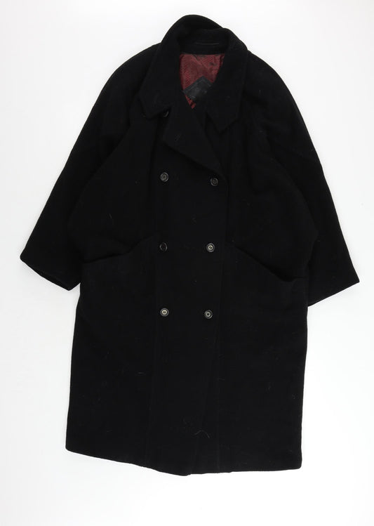 Gil Bret Womens Black Overcoat Coat Size 10 Button - Vintage