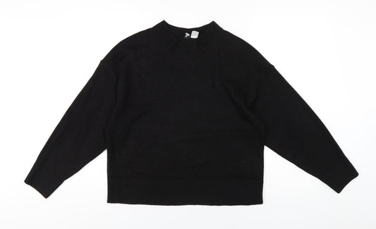 H&M Womens Black Round Neck Acrylic Pullover Jumper Size S