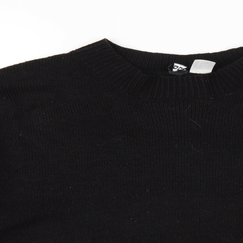 H&M Womens Black Round Neck Acrylic Pullover Jumper Size S