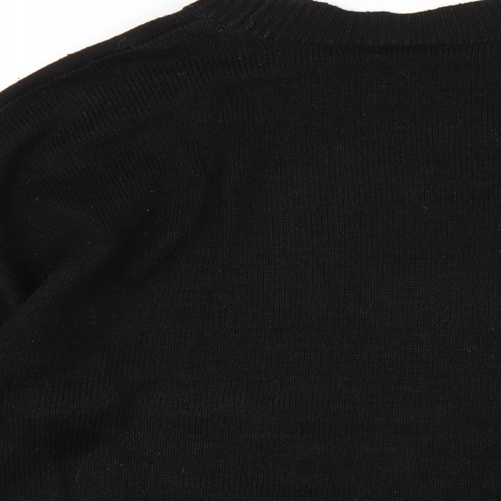 H&M Womens Black Round Neck Acrylic Pullover Jumper Size S