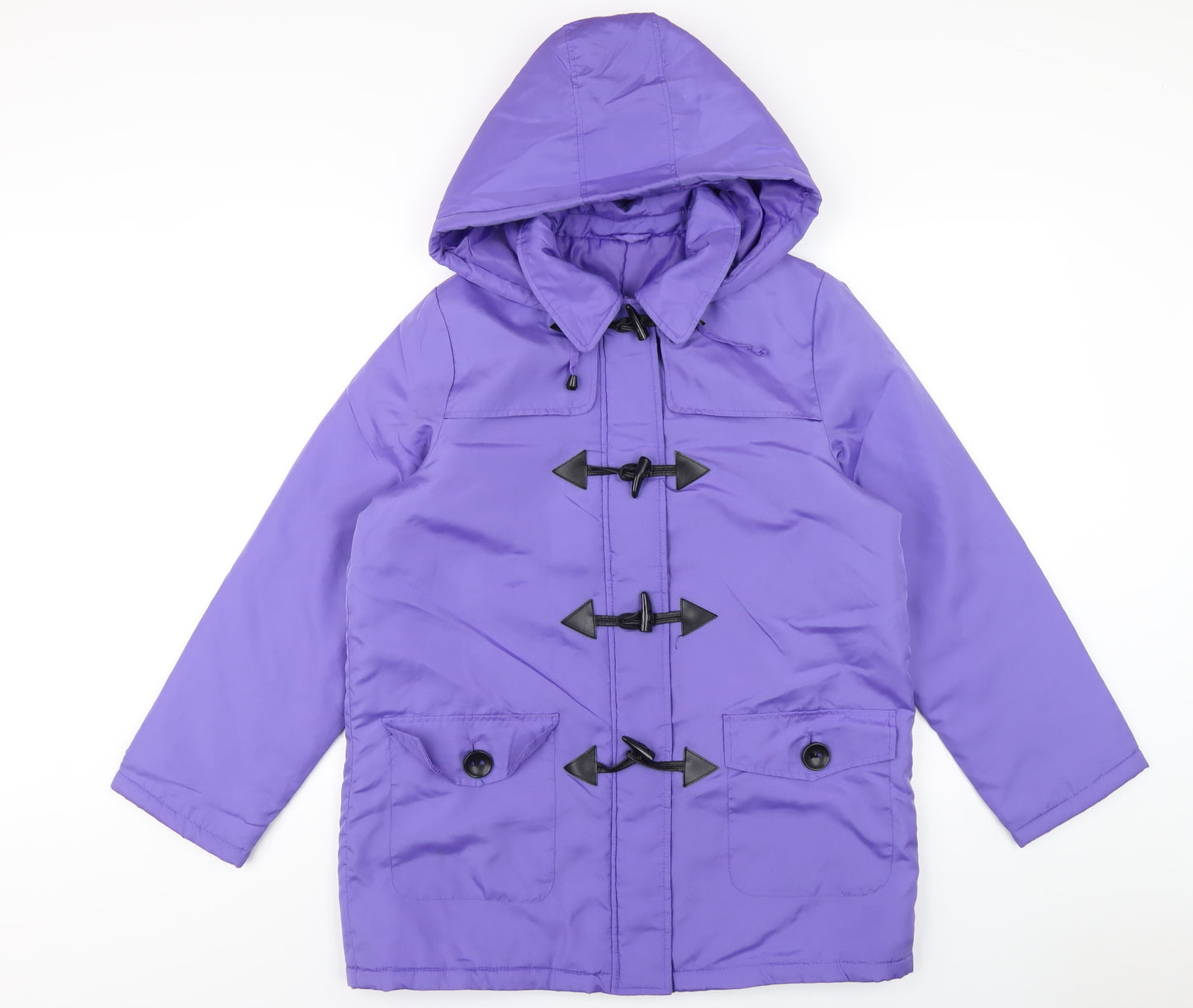 Being Casual Womens Purple Rain Coat Coat Size 12 Zip