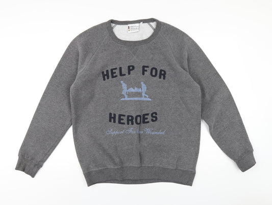 Help For Heroes Mens Grey Cotton Pullover Sweatshirt Size XL