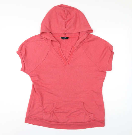 Dorothy Perkins Womens Pink Cotton Pullover Hoodie Size 18 Pullover