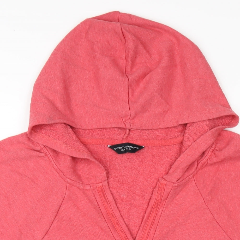 Dorothy Perkins Womens Pink Cotton Pullover Hoodie Size 18 Pullover