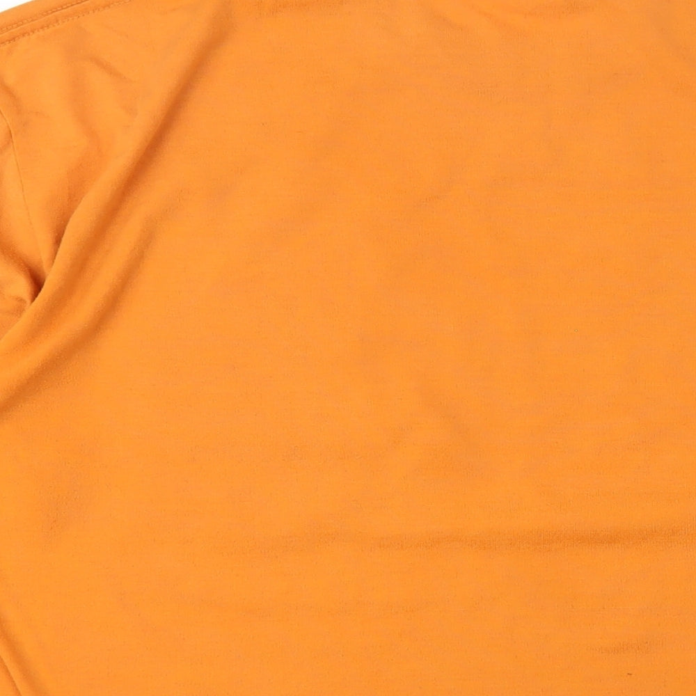 The North Face Mens Orange Polyester T-Shirt Size XL Round Neck