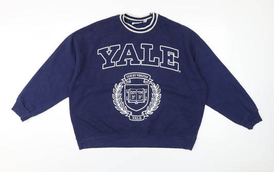 Yale Womens Blue Cotton Pullover Sweatshirt Size M Pullover