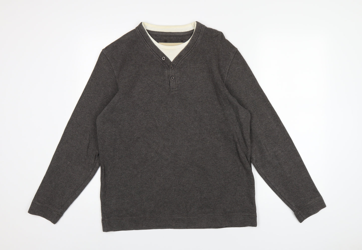 RJR.John Rocha Mens Grey Cotton Pullover Sweatshirt Size M