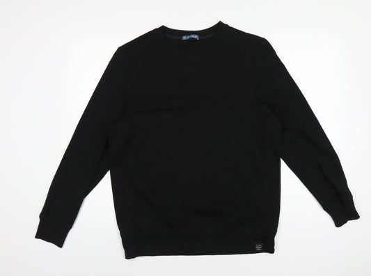 Avenue Mens Black Cotton Pullover Sweatshirt Size M