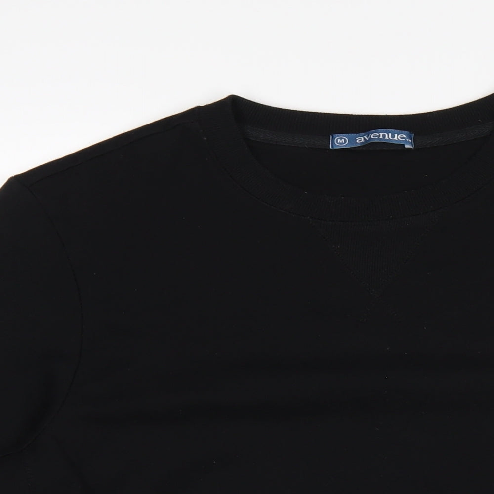 Avenue Mens Black Cotton Pullover Sweatshirt Size M