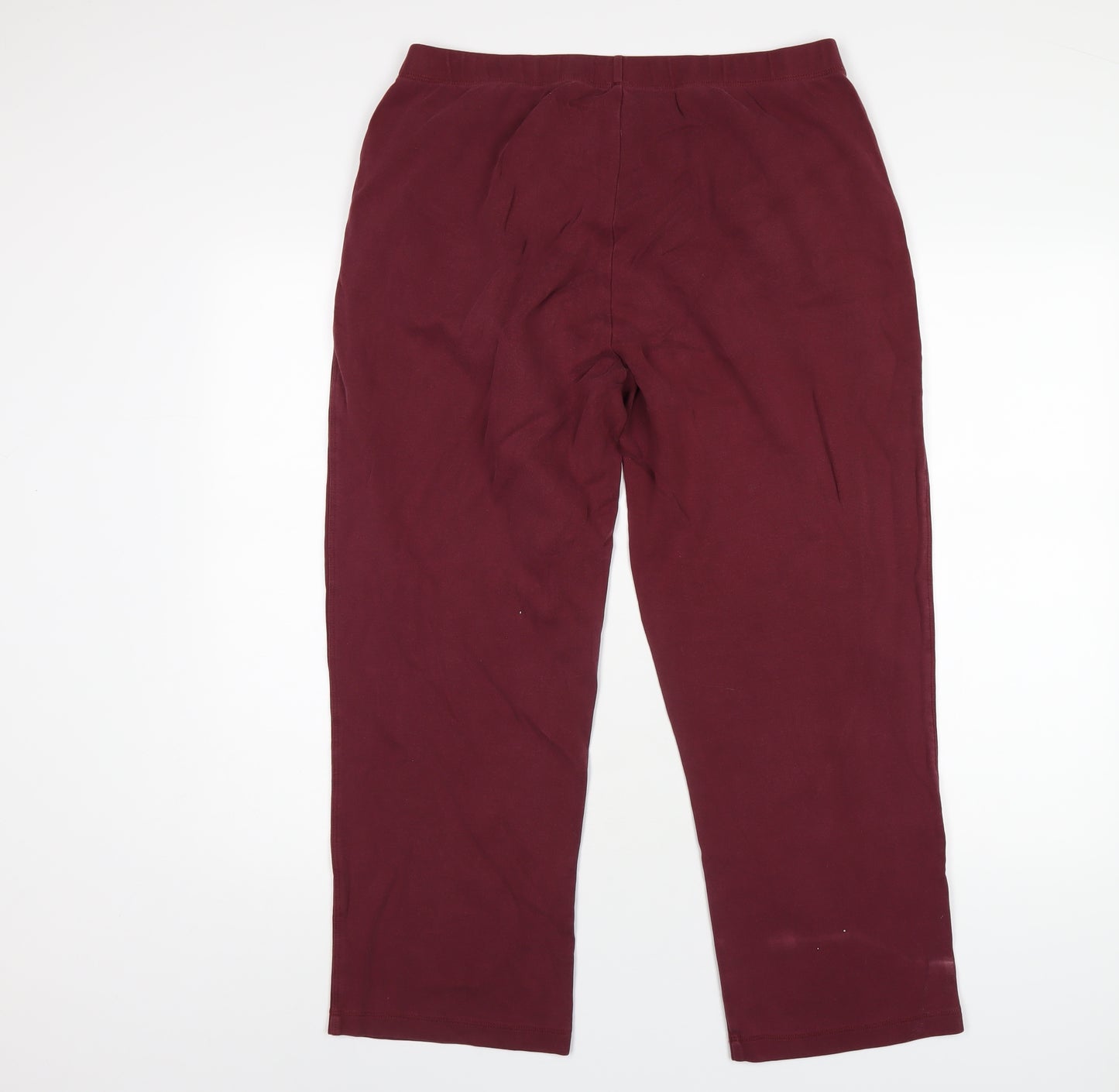 Lands' End Womens Red Cotton Jogger Trousers Size L L27 in Regular