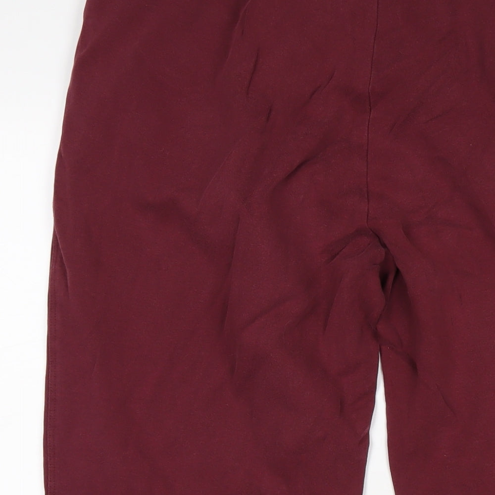 Lands' End Womens Red Cotton Jogger Trousers Size L L27 in Regular