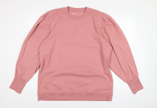 NEXT Womens Pink Cotton Pullover Sweatshirt Size XL Pullover