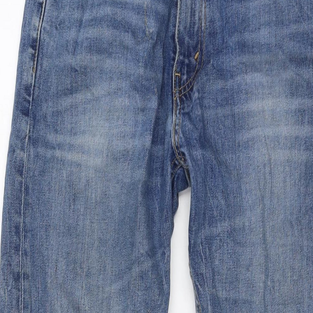 Levi's Mens Blue Cotton Straight Jeans Size 32 in L30 in Regular Button