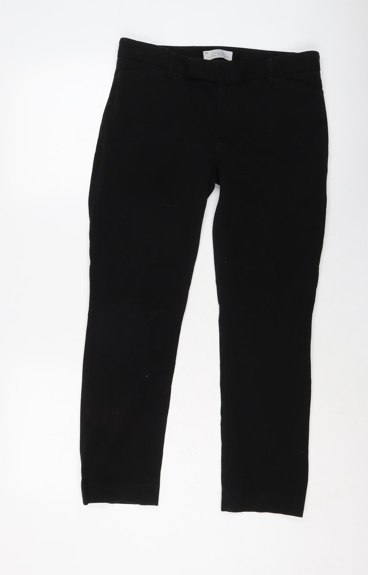 Gap Womens Black Cotton Trousers Size 12 L26 in Regular Button