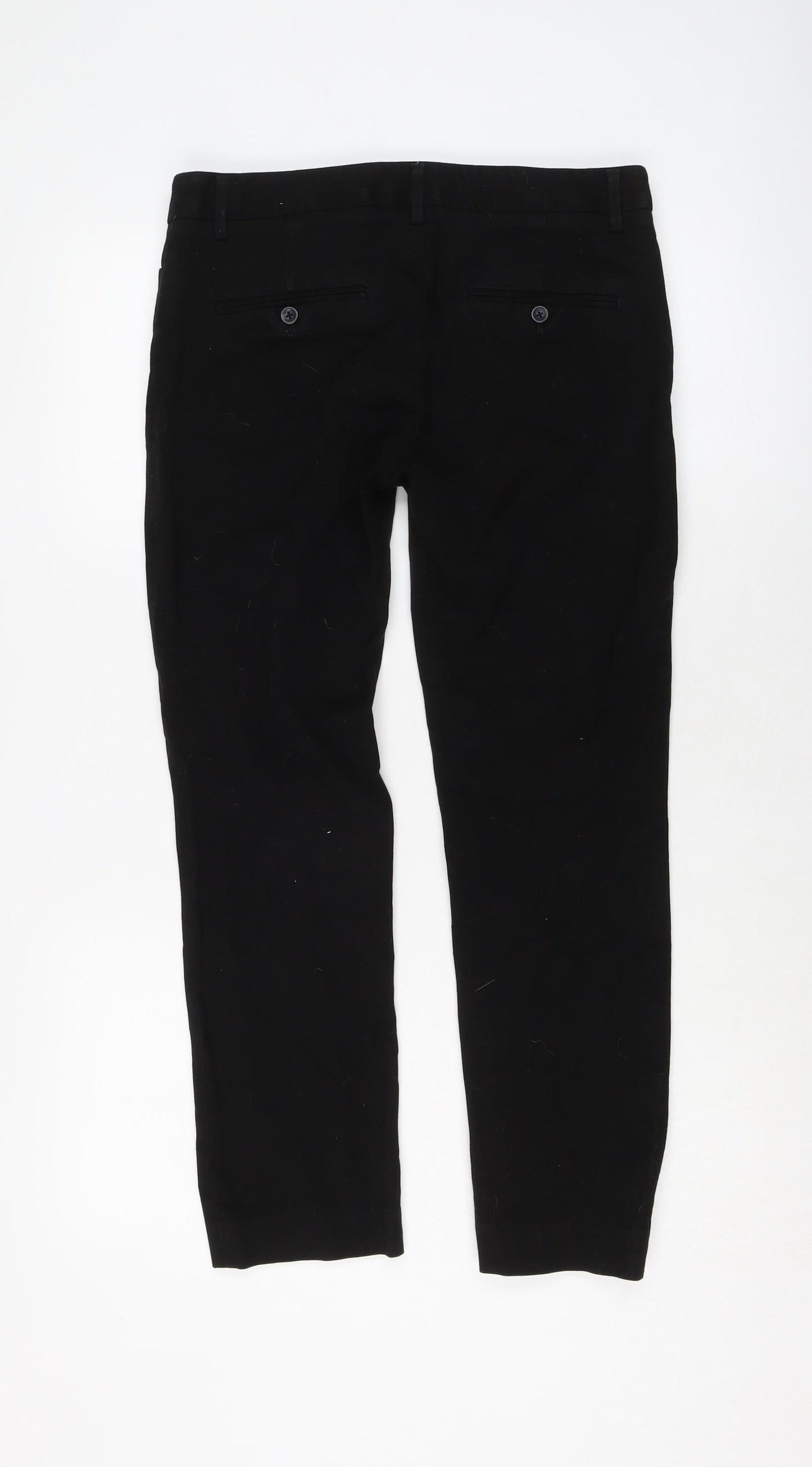 Gap Womens Black Cotton Trousers Size 12 L26 in Regular Button