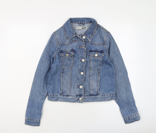 Topshop Womens Blue Jacket Size 8 Button