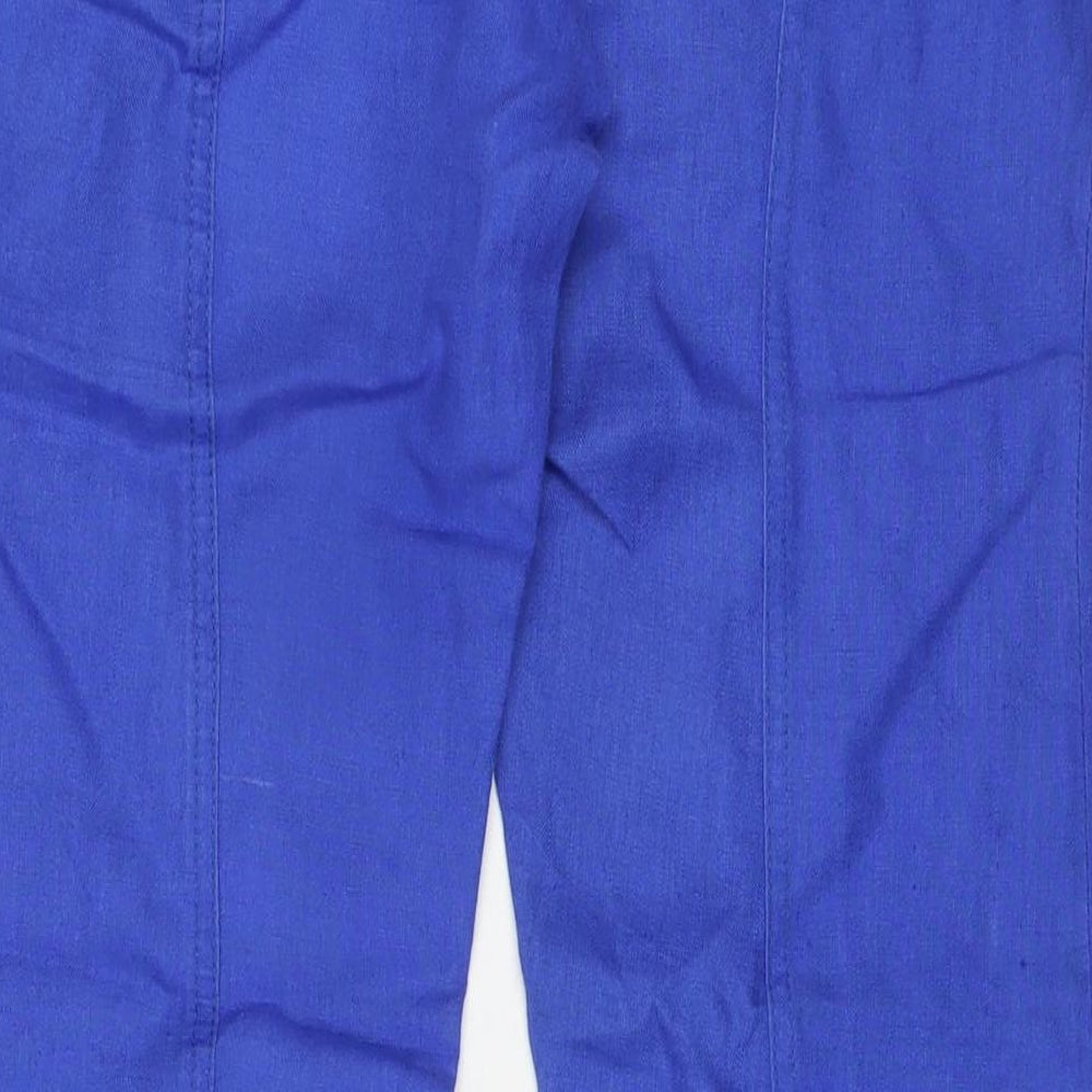 Le Lis Blanc Womens Blue Linen Trousers Size 6 L30 in Regular Zip