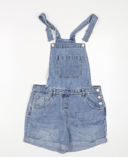 NEXT Womens Blue Cotton Dungaree One-Piece Size 8 Button