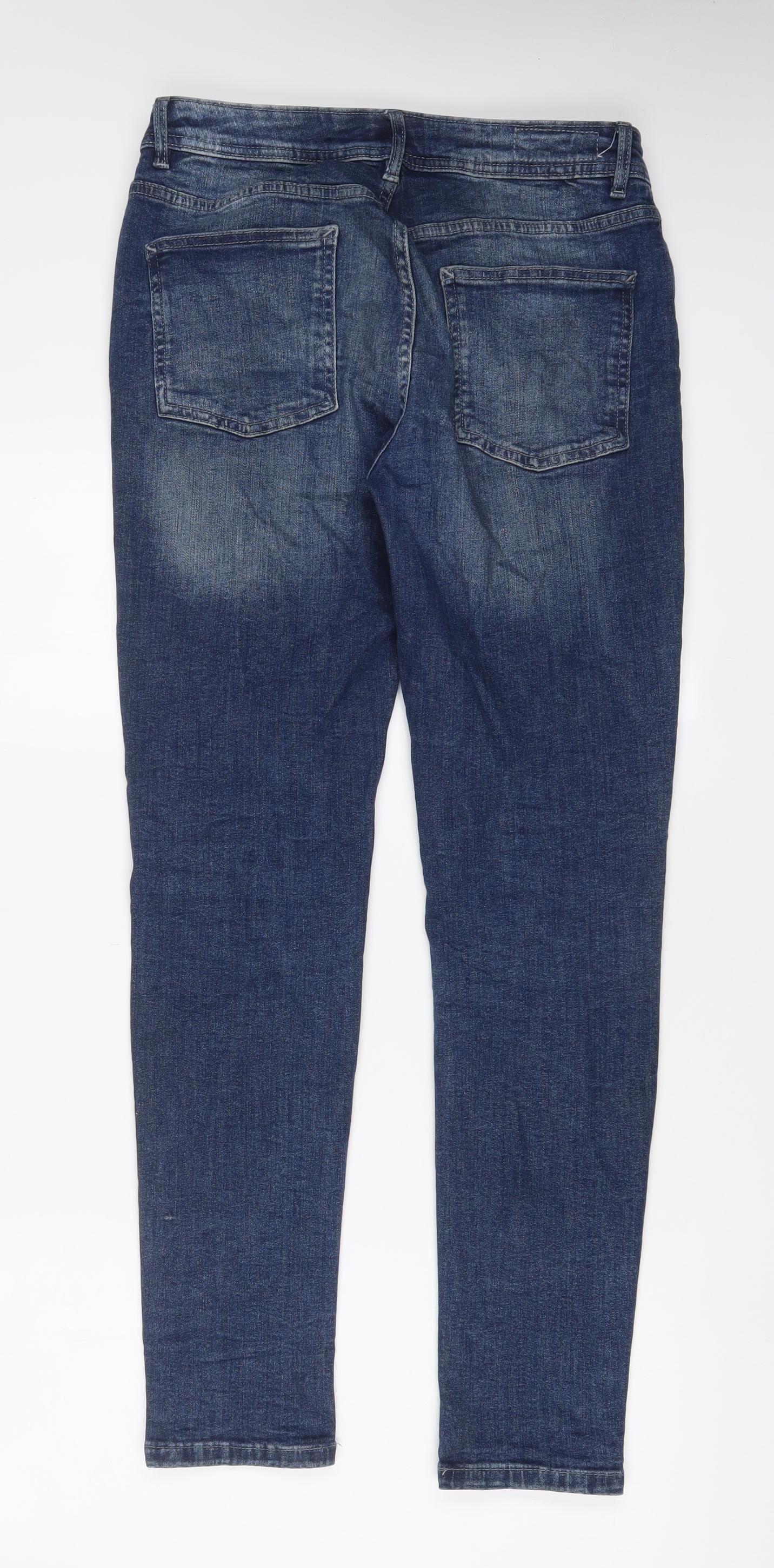 Denim & Co. Mens Blue Cotton Skinny Jeans Size 30 in L32 in Regular Button