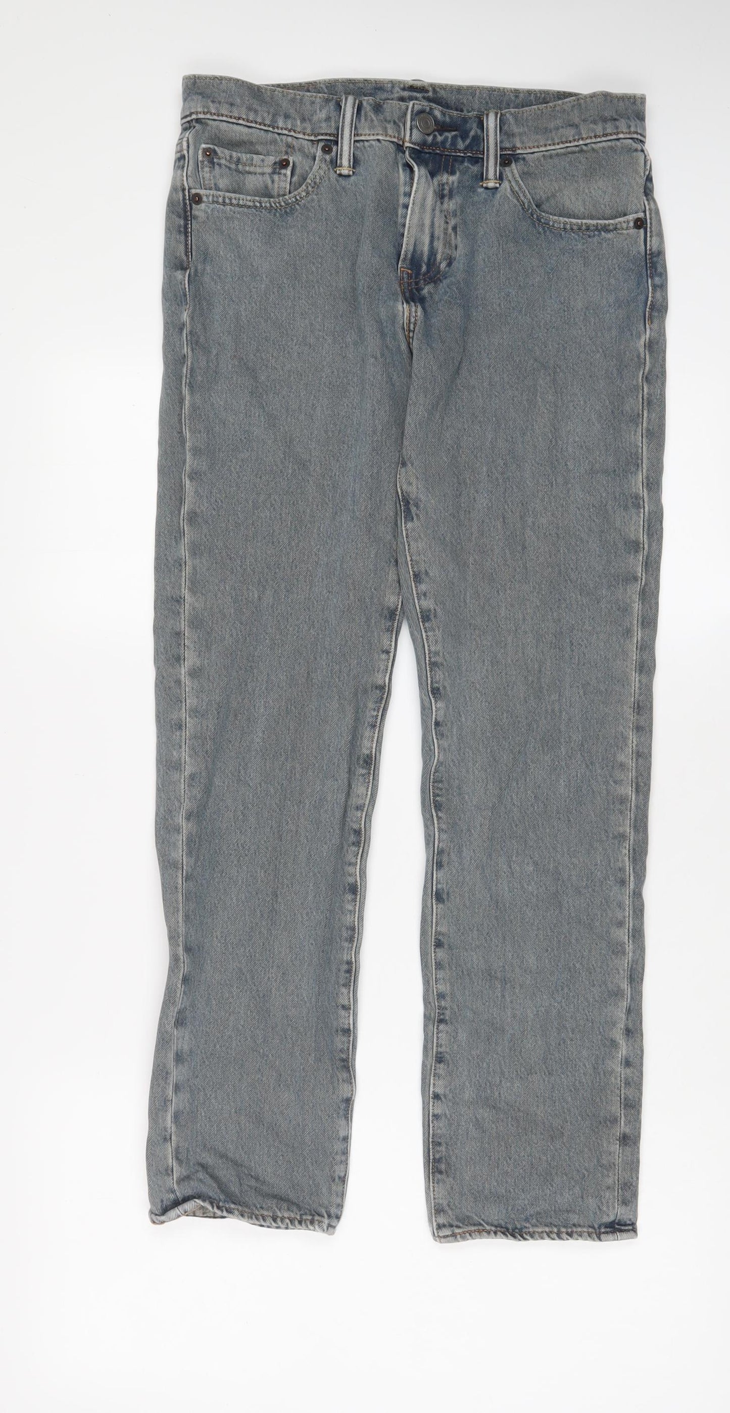 Levi's Mens Blue Cotton Straight Jeans Size 30 in L30 in Regular Zip