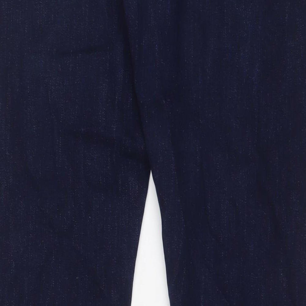 Marks and Spencer Mens Blue Cotton Straight Jeans Size 32 in L31 in Slim Zip