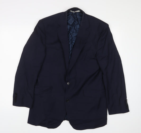 Alexandra Mens Blue Wool Jacket Suit Jacket Size 42 Regular