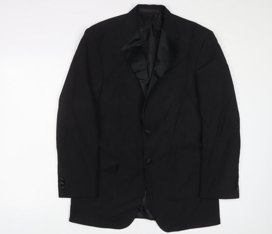 Marks and Spencer Mens Black Polyester Jacket Suit Jacket Size 38 Regular